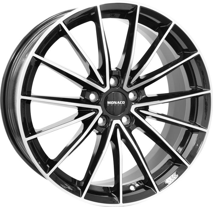 MONACO WHEELS GP14 BLACK POLISHED 8x21 5/108 ET45 CB73.1