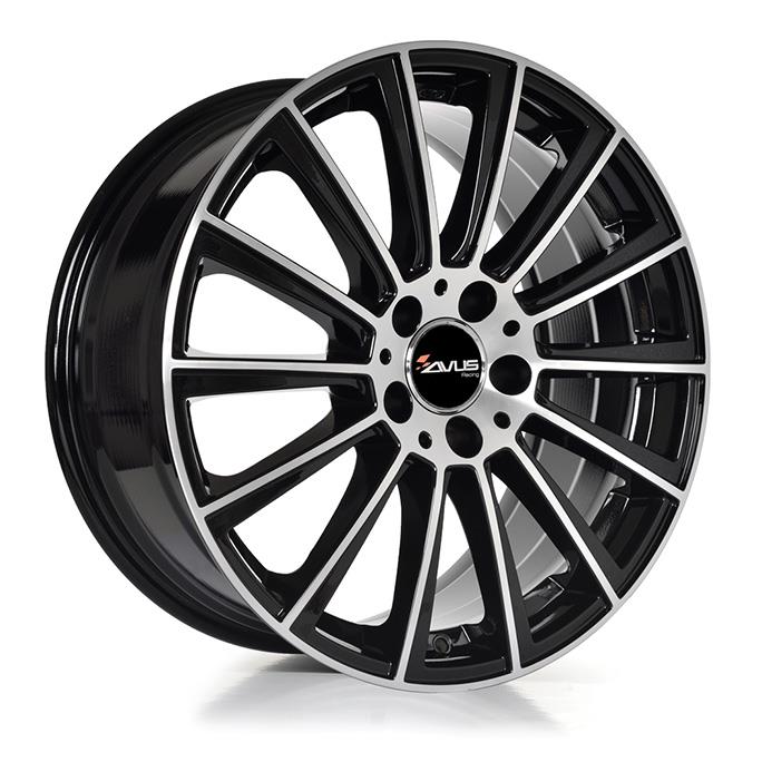 AVUS AC-M07 GLOSS BLACK POLISHED 8x19 5/112 ET43 CB66.6