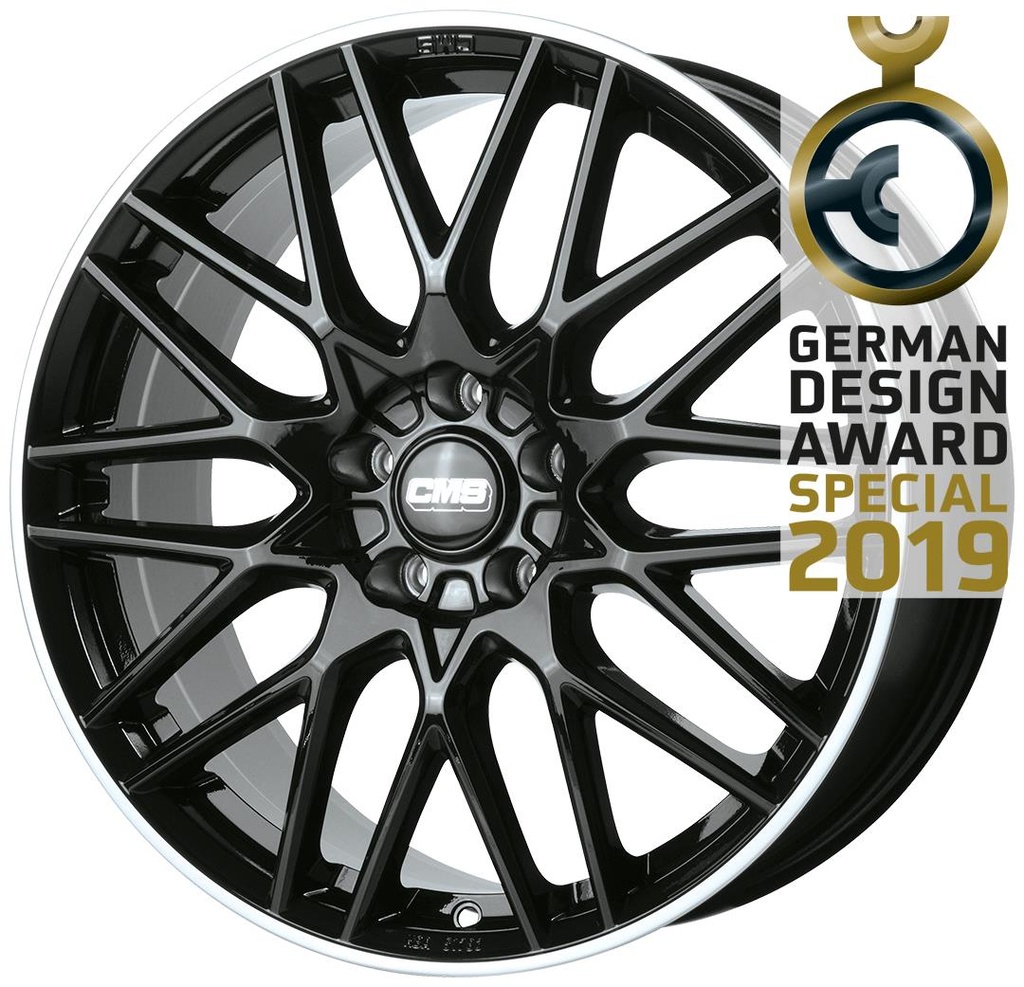 CMS C25 GLOSS BLACK POLISHED LIP 7.5x18 5/114.3 ET47 CB67.1