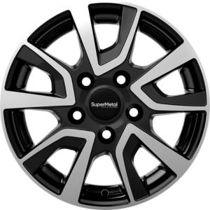 SUPERMETAL VAULT BLACK POLISHED 6x16 5/130 ET68 CB78.1