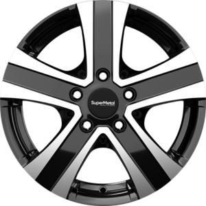 SUPERMETAL HAMMER BLACK POLISHED 6.5x16 5/130 ET65 CB78.1
