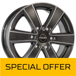 MEGA WHEELS HERCULES 6 ANTHRACITE GREY FRONT POLISHED 6.5x17 6/130 ET54 CB84.1