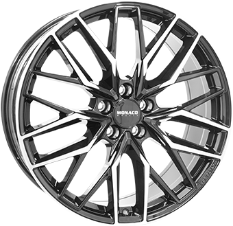 MONACO WHEELS GPX BLACK POLISHED 9.5x21 5/112 ET48 CB66.6