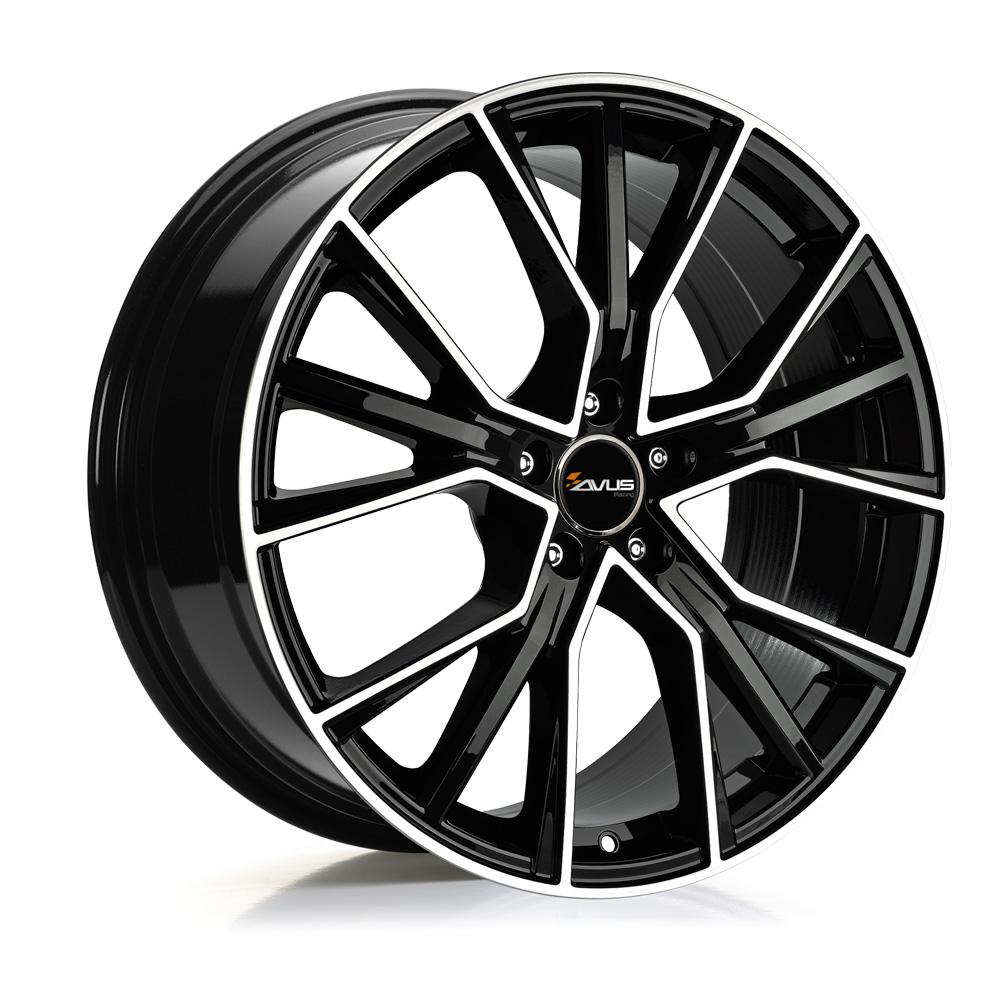 AVUS AF18 GLOSS BLACK POLISHED 9x21 5/112 ET30 CB66.4