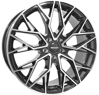 MONACO WHEELS GP15 BLACK POLISHED 8x20 5/112 ET35 CB66.5