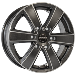 MEGA WHEELS HERCULES 6 ANTHRACITE GREY FRONT POLISHED 6.5x17 6/120 ET50 CB74.6