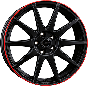 BORBET GTX BLACK MATT RIM RED 8x19 5/114.3 ET50 CB72.5