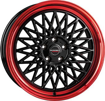BORBET B BLACK RIM RED 7x17 4/100 ET30 CB64