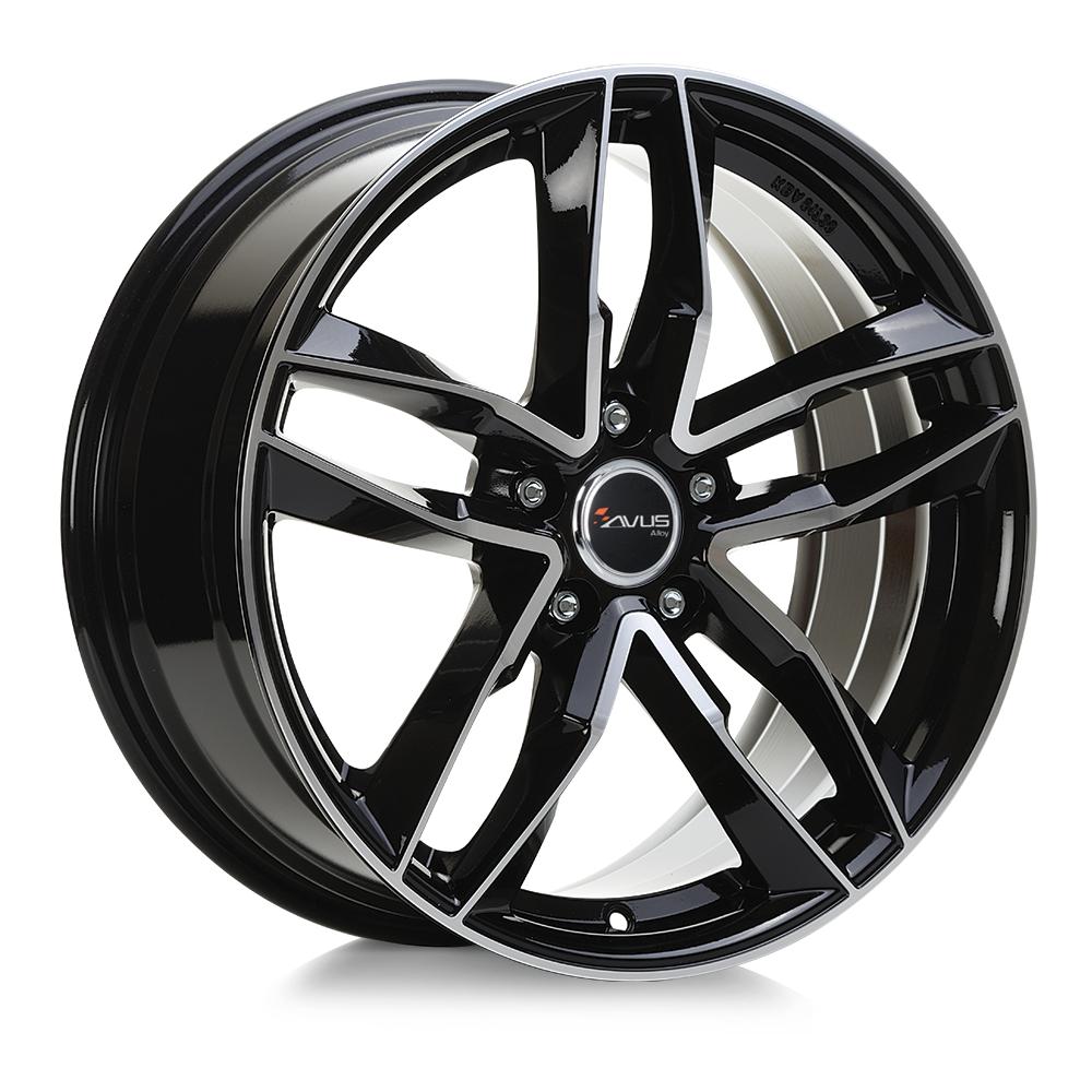 AVUS AF16 GLOSS BLACK POLISHED 9x21 5/112 ET30 CB66.4