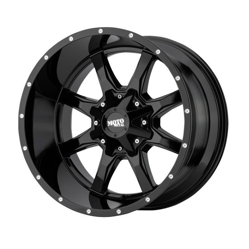 STATUSFÄLGAR MO970 GLOSS BLACK WITH MILLED LIP 10x18 8/165.1 ET-24 CB125.5