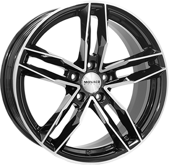 MONACO WHEELS RR8M GLOSS BLACK POLISHED 7.5x17 5/112 ET45 CB66.5