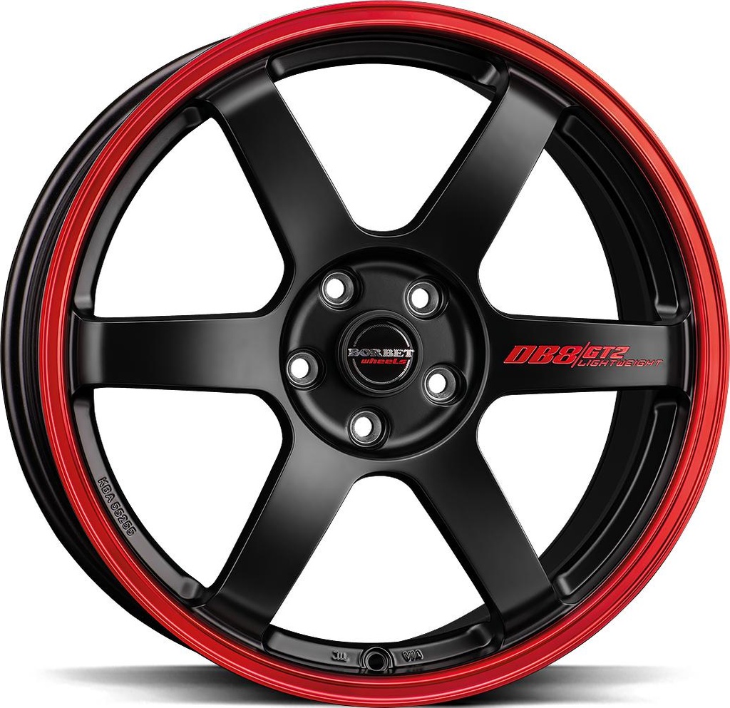 BORBET DB8GT2 BLACK MATT RIM RED 8.5x19 5/112 ET45 CB66.5