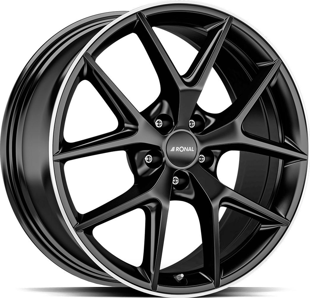 RONAL R75 JET BLACK MATT RIM LIP CUT 8x18 5/114.3 ET45 CB82